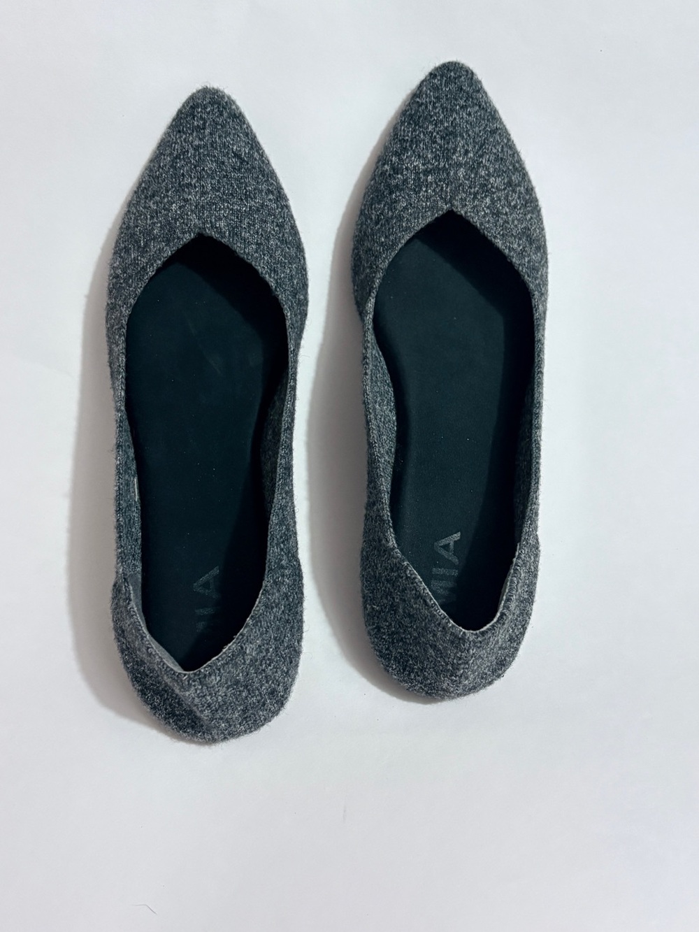 Mia Izzy Flannel Flyknit Flat Shoes Womens 8.5 Pointed Toes Nordstroms Charcoal